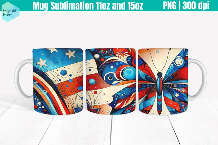 Patriotic Mug Sublimation 11OZ and 15OZ example image 1