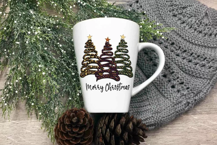 Leopard Print Christmas Trees png for sublimation