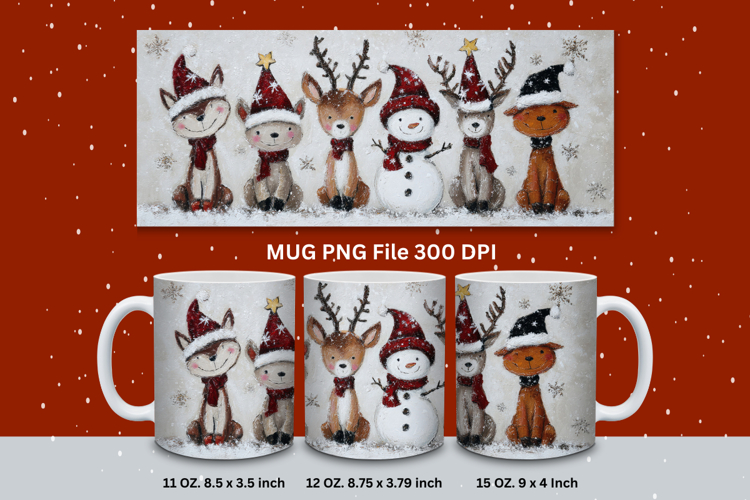 Christmas Mug Snowflakes Winter Mug Snowman Sublimation_13