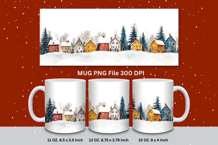 Christmas Mug Snowflakes Winter Mug Snowman Sublimation_172