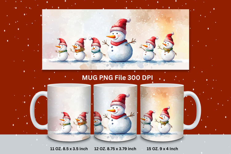 Christmas Mug Snowflakes Winter Mug Snowman Sublimation_209