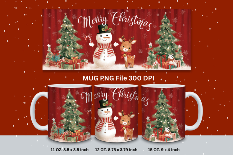 Christmas Mug Snowflakes Winter Mug Snowman Sublimation_21