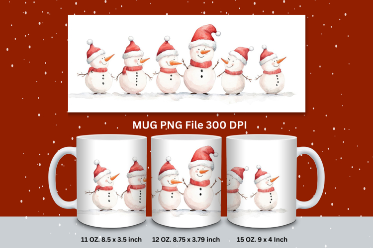 Christmas Mug Snowflakes Winter Mug Snowman Sublimation_210