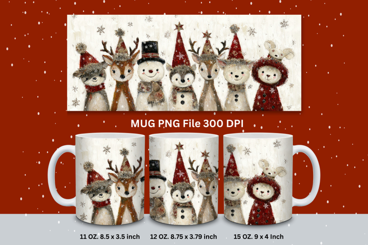 Christmas Mug Snowflakes Winter Mug Snowman Sublimation_212