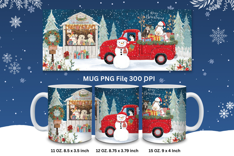 Christmas Mug Snowflakes Winter Mug Snowman Sublimation_219
