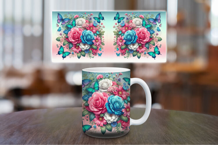 Mug Wrap Sublimation - Flowers example image 1