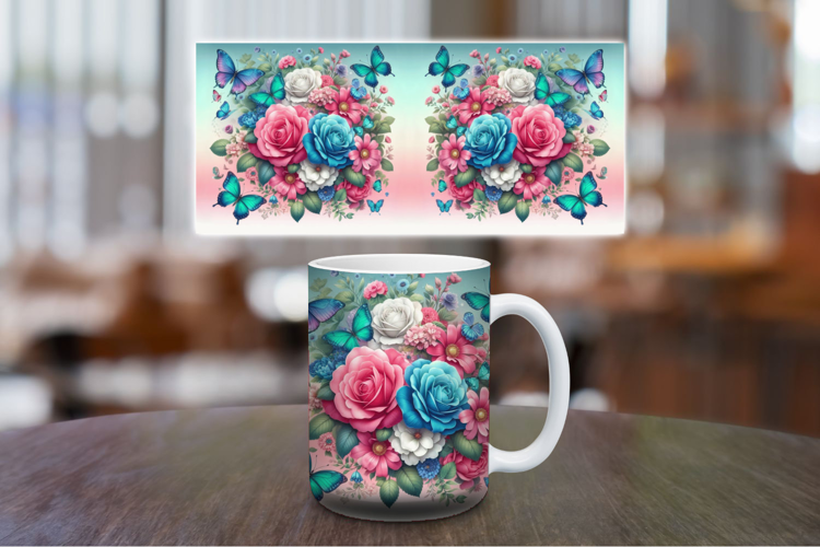 Mug Wrap Sublimation - Flowers