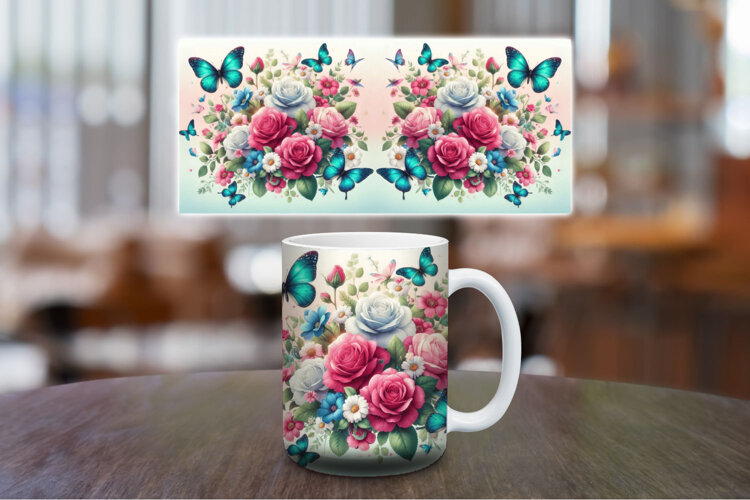Mug Wrap Sublimation - Flowers example image 1