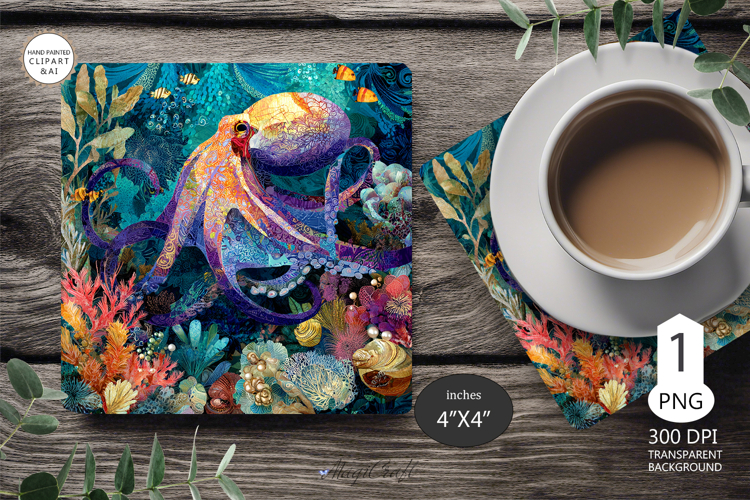 Seashells Mug coaster | Coaster Mug Sublimation | seashells