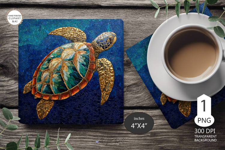 3D Sea turtle Mug coaster | Coaster Mug | underwater world