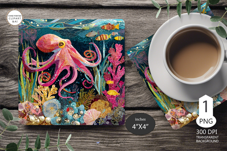 Seashells Mug coaster | Coaster Mug Sublimation | seashells