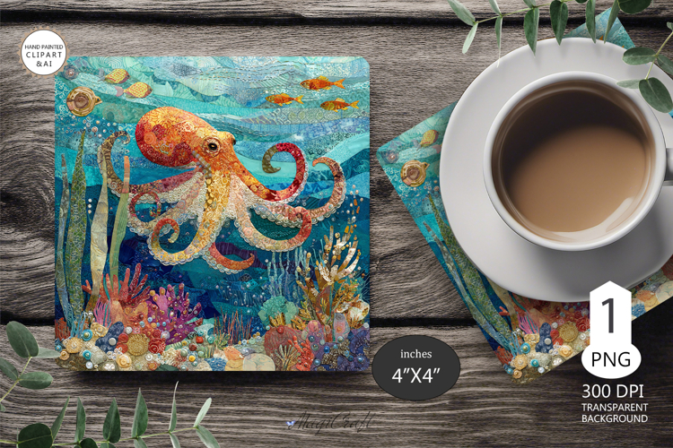 Seashells Mug coaster | Coaster Mug Sublimation | seashells