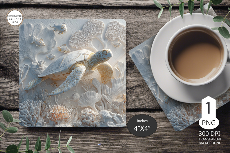 Sea turtle Mug coaster | Coaster Mug | underwater world