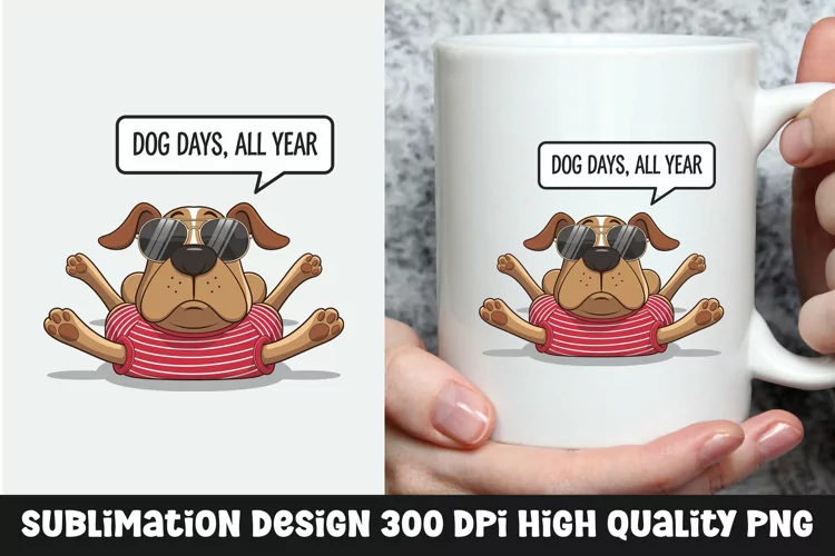 Dog sarcastic mug sublimation design