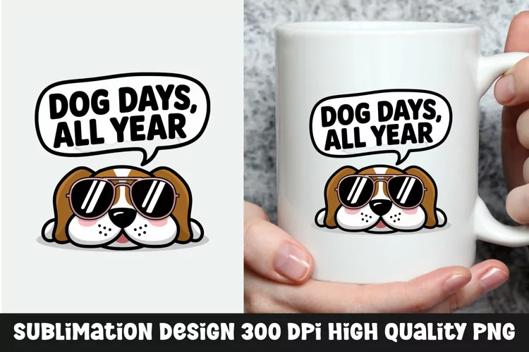 Dog sarcastic mug sublimation design
