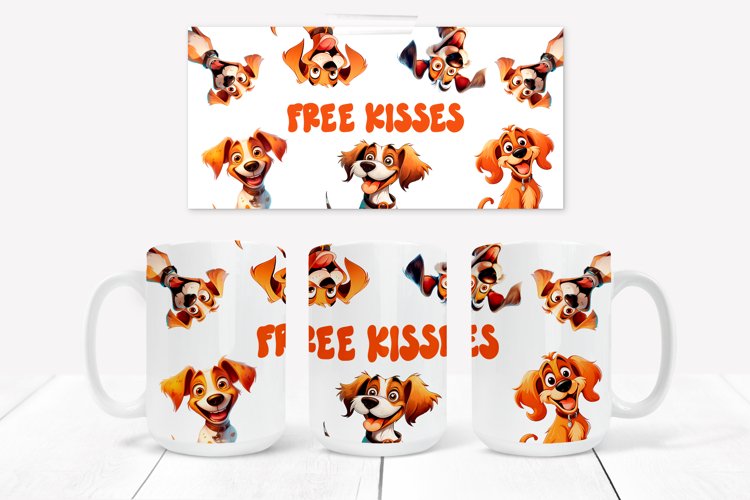 Funny dog mug sublimation design wrap 15 Oz, sublimation mug funny dog design, funny cute dog sublimation design.