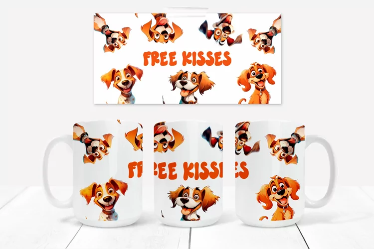 Funny dog sublimation mug wrap 15 Oz
