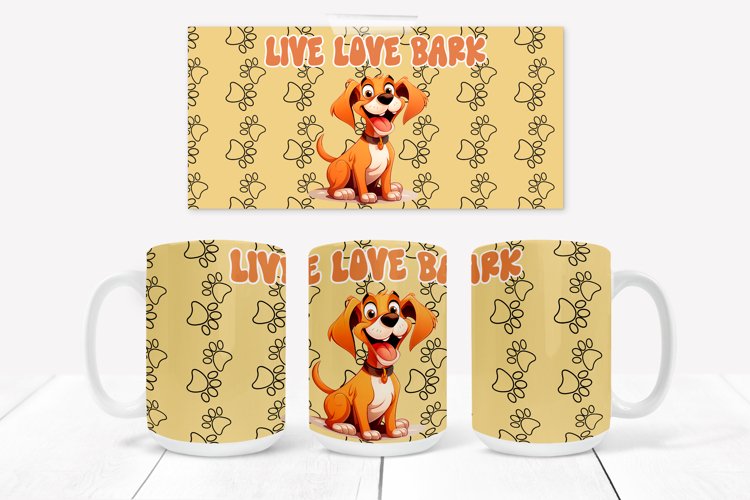 Funny dog sublimation mug | Animal mug wrap example image 1