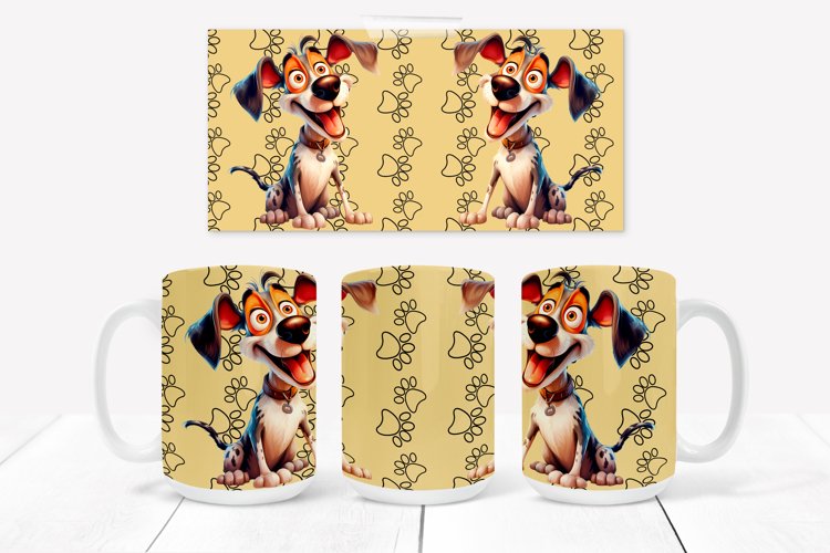 Funny dog sublimation mug | Animal mug wrap design