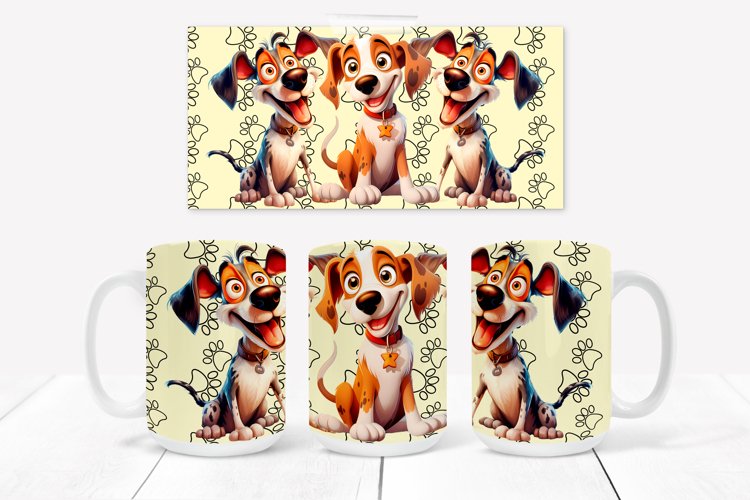 Funny cute dog sublimation design wrap 15 Oz