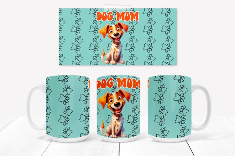 Funny cute dog sublimation design wrap | Mug animal design