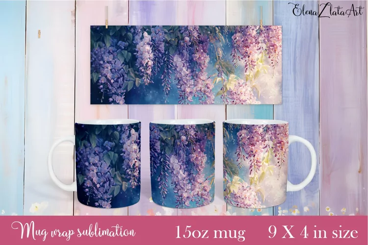 Flowers Mug Sublimation, Floral Design Mug