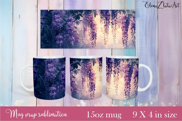 Flowers Mug Sublimation, Floral Design Mug