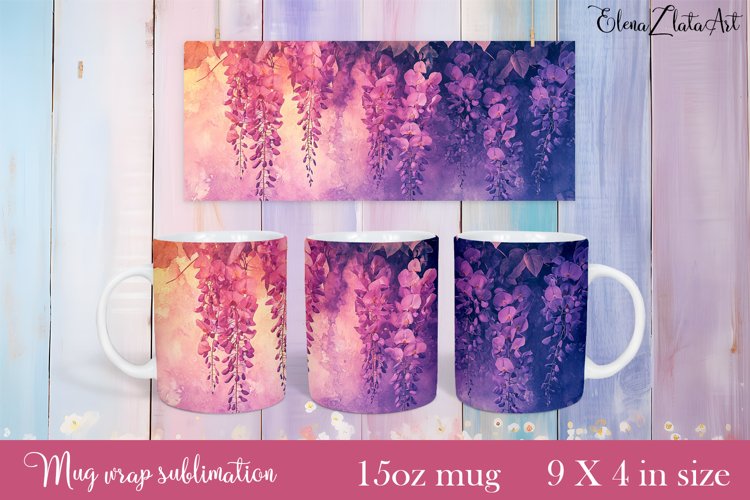 Flowers Mug Sublimation, Floral Design Mug example image 1