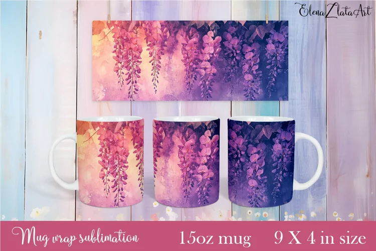 Flowers Mug Sublimation, Floral Design Mug