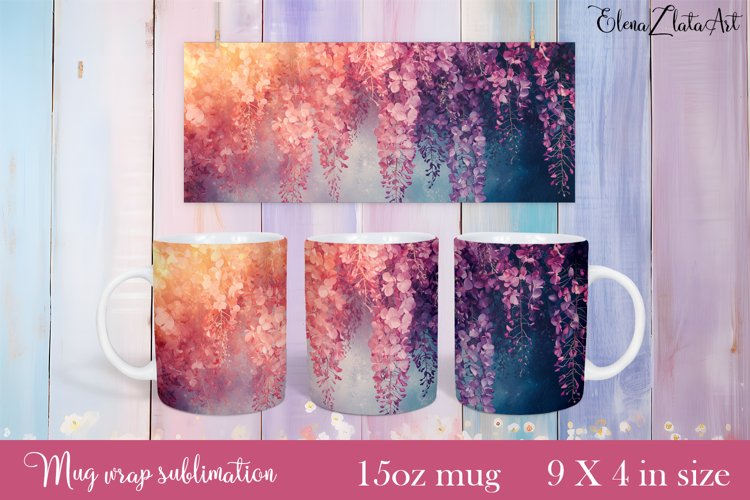 Flowers Mug Sublimation, Floral Design Mug example image 1
