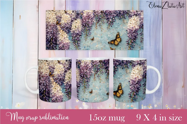 Flowers Mug Sublimation, Floral Design Mug