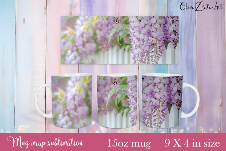 Flowers Mug Sublimation, Floral Design Mug example image 1