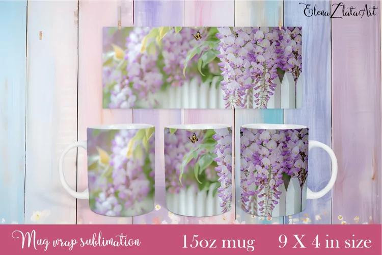 Flowers Mug Sublimation, Floral Design Mug