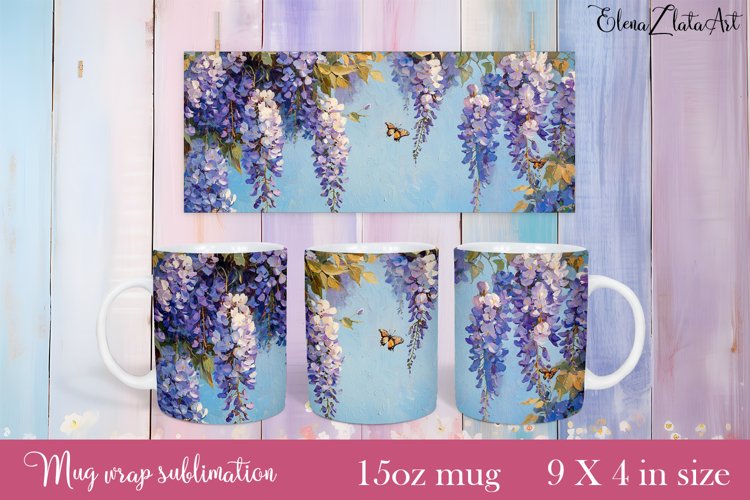 Flowers Mug Sublimation, Floral Design Mug example image 1