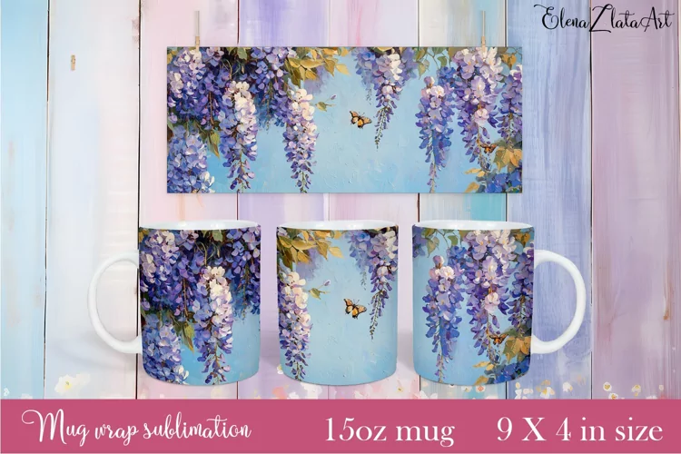 Flowers Mug Sublimation, Floral Design Mug