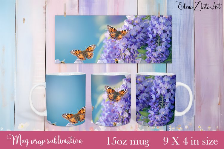 Flowers Mug Sublimation, Floral Design Mug example image 1