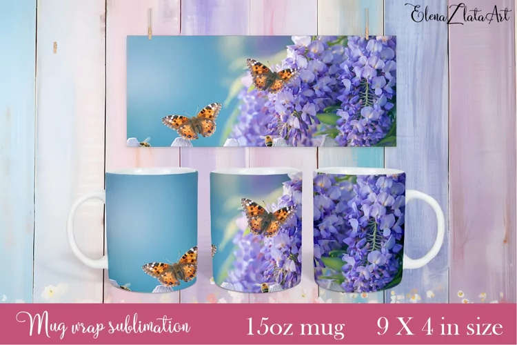 Flowers Mug Sublimation, Floral Design Mug