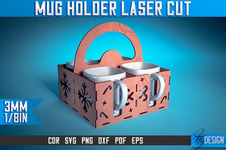 Mug Holder Laser Cut SVG|Mug Laser Cut SVG Design | CNC File