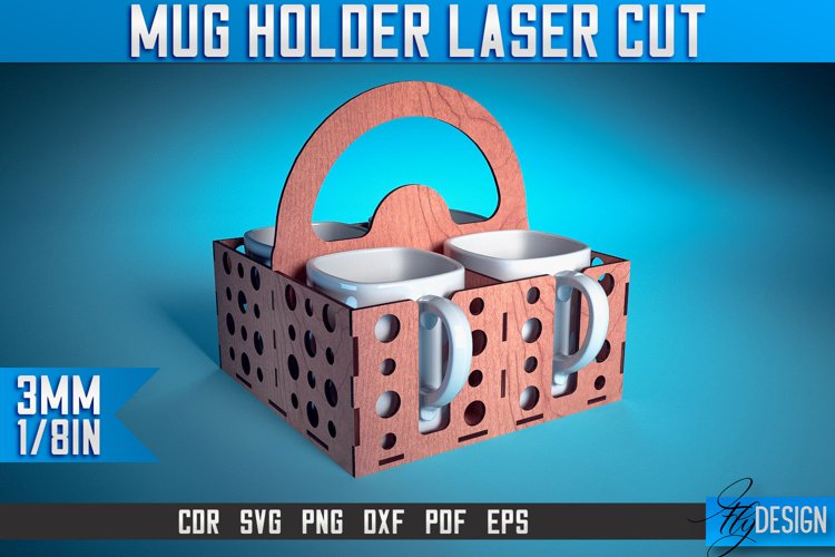 Mug Holder Laser Cut SVG|Mug Laser Cut SVG Design | CNC File