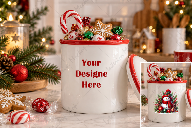 Christmas Mockup with Candy Cane and Holiday