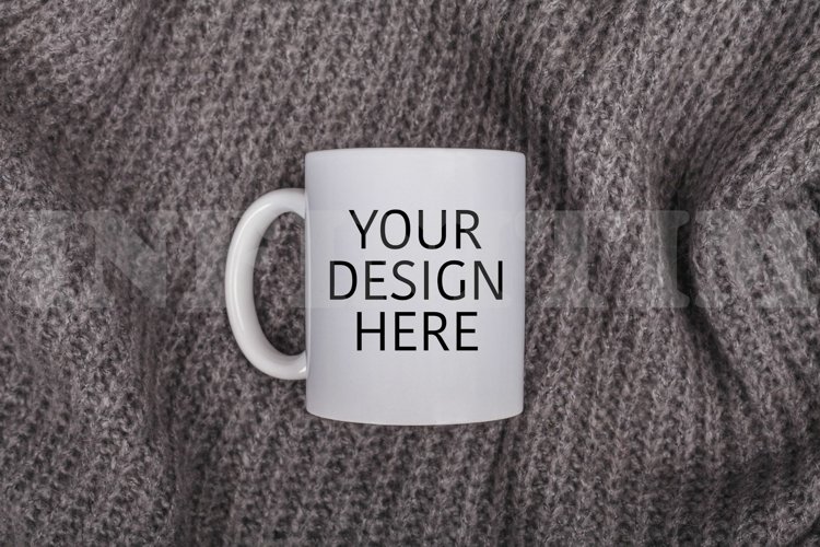 White coffee mug mockup 11oz Winter cup mockup