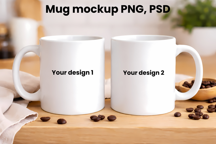 White mug mockup PSD file | Photoshop mockup