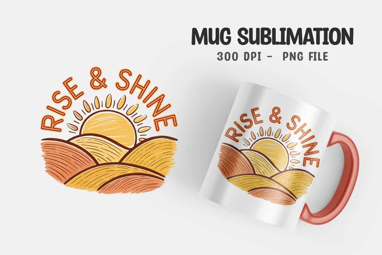 Rise & shine quote mug sublimation