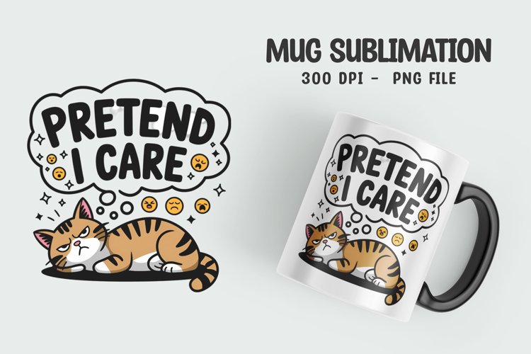 CAT SARCASTIC QUOTE SUBLIMATION mug design example image 1