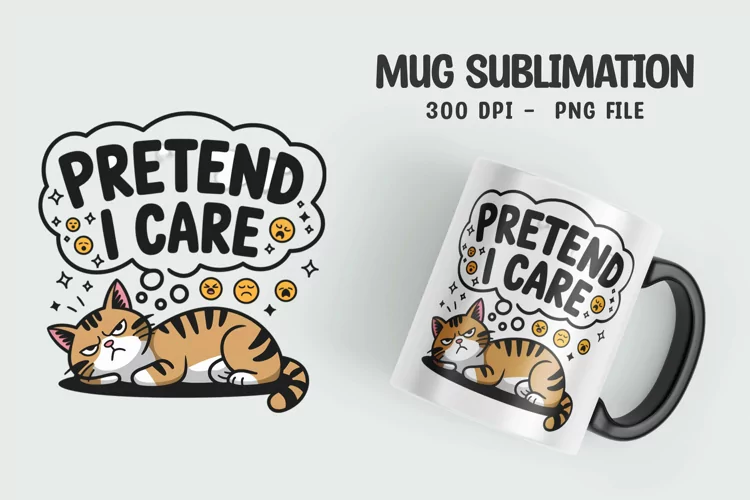 CAT SARCASTIC QUOTE SUBLIMATION mug design