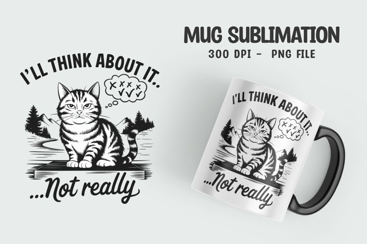 CAT SARCASTIC QUOTE SUBLIMATION mug design example image 1