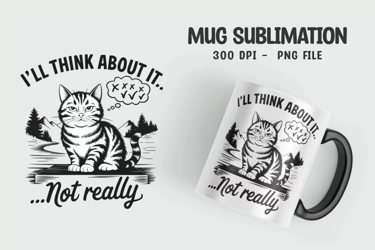 CAT SARCASTIC QUOTE SUBLIMATION mug design