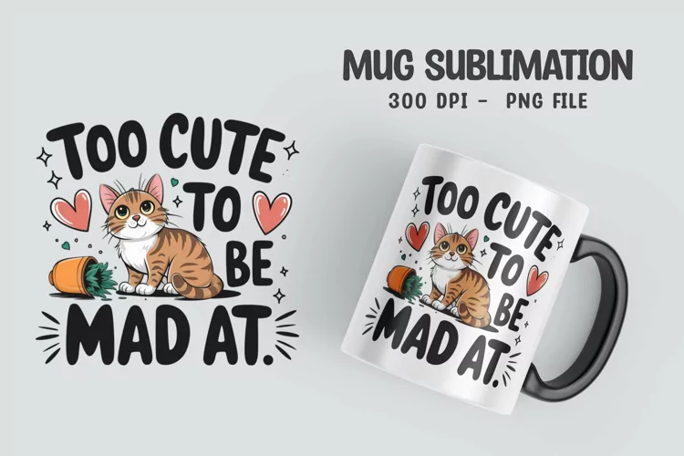 CAT SARCASTIC QUOTE Mug Sublimation Design