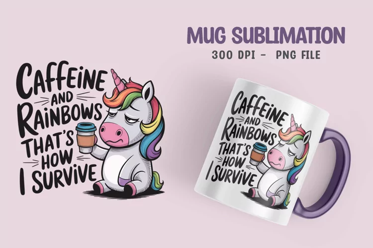 UNICORN SARCASTIC QUOTE SUBLIMATION mug design