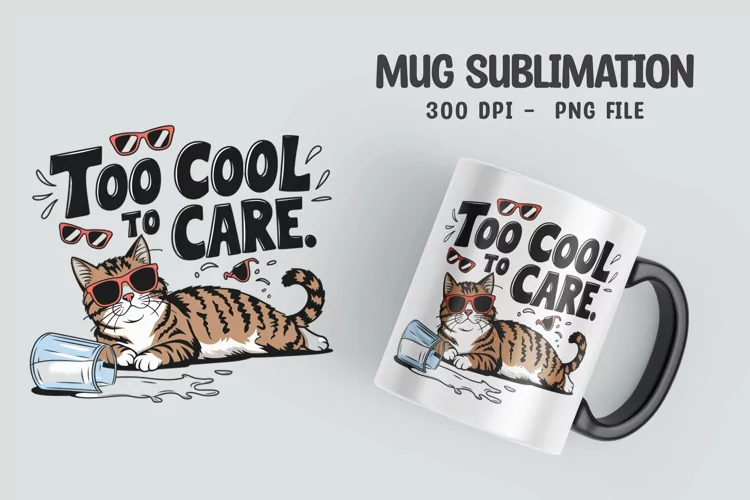 CAT SARCASTIC QUOTE Mug Sublimation Design